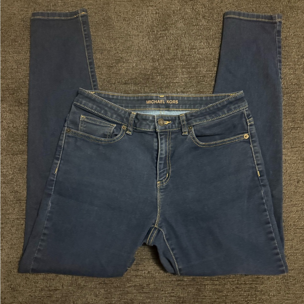 Michael Kors Izzy Skinny Jeans Dark Wash Size 8 Stretch - Picture 6 of 14